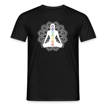 Yoga Meditation Spiritual Body Energy Chakra - Men's T-Shirt - black - Front - AI Model Male 178 light (178cm)