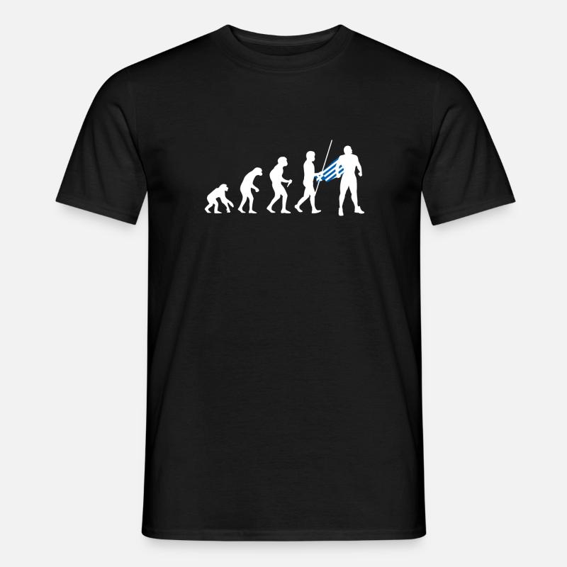 Grieche Evolution Superheld Griechische Flagge - Männer T-Shirt - Schwarz