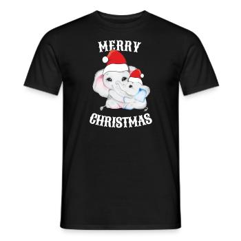Weihnachten Elefanten Baby Santa Claus - Männer T-Shirt - Schwarz - Vorne - AI Model Male 178 light (178cm)