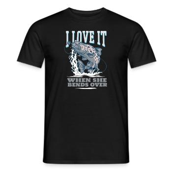 Pêcher J’adore quand elle se penche sur la pêche à la ligne - T-shirt homme - noir - Devant - AI Model Male 178 light (178cm)