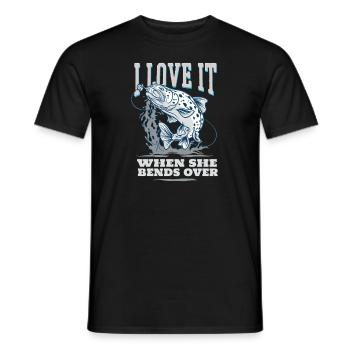 Pêcher J’adore quand elle se penche sur la pêche à la ligne - T-shirt homme - noir - Devant - AI Model Male 178 light (178cm)