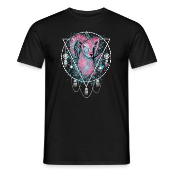 Bélier Signe Spirituel - T-shirt homme - noir - Devant - AI Model Male 178 light (178cm)