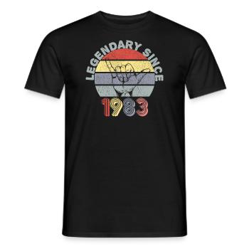 1983| Vintage Legendär seit 1983 Jubiläum - Männer T-Shirt - Schwarz - Vorne - AI Model Male 178 light (178cm)