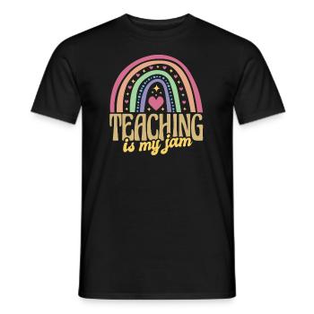 Education School Rainbow Teaching Is My Jam - Men's T-Shirt - black - Front - AI Model Male 178 light (178cm)