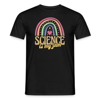 School Rainbow Science Is My Jam Teaching Teaching - Men's T-Shirt - black - Front - AI Model Male 178 light (178cm)