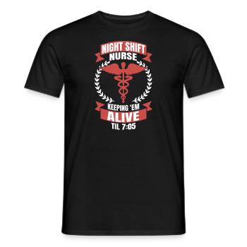 Nurses Night Shift Nurse Nursing - Men's T-Shirt - black - Front - AI Model Male 178 light (178cm)