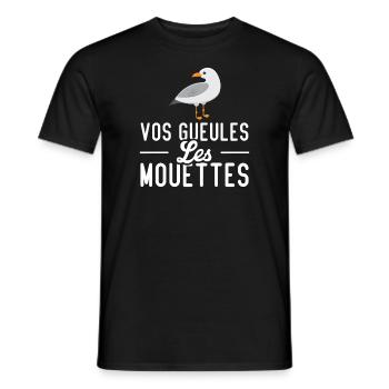 Vos gueules les mouettes - T-shirt homme - noir - Devant - AI Model Male 178 light (178cm)