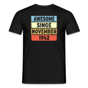 80 Years Old Awesome Since November 1942 80th - Men's T-Shirt - black - Front - AI Model Male 178 light (178cm)
