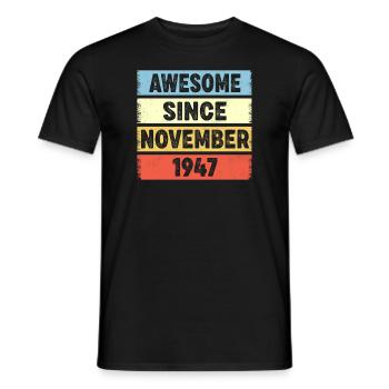 Génial depuis novembre 1947 75e anniversaire - T-shirt homme - noir - Devant - AI Model Male 178 light (178cm)