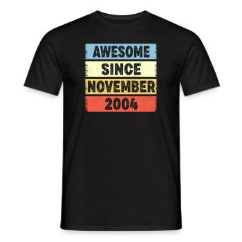Génial depuis novembre 2004 18ème anniversaire - T-shirt homme - noir - Devant - AI Model Male 178 light (178cm)