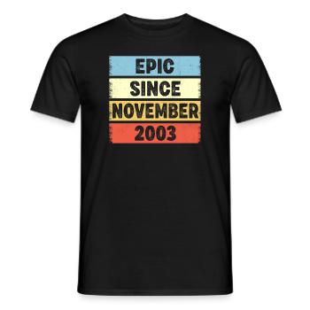 19 Years Old Epic Since November 2003 19th - Men's T-Shirt - black - Front - AI Model Male 178 light (178cm)