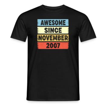 Génial depuis novembre 2007 15ème anniversaire - T-shirt homme - noir - Devant - AI Model Male 178 light (178cm)