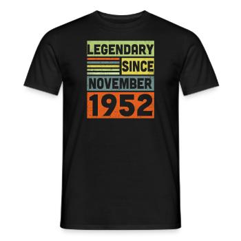 Legendary Since November 1952 70. Geburtstag - Männer T-Shirt - Schwarz - Vorne - AI Model Male 178 light (178cm)