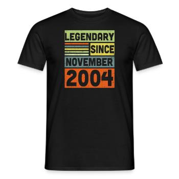 Legendary Since November 2004 18. Geburtstag - Männer T-Shirt - Schwarz - Vorne - AI Model Male 178 light (178cm)