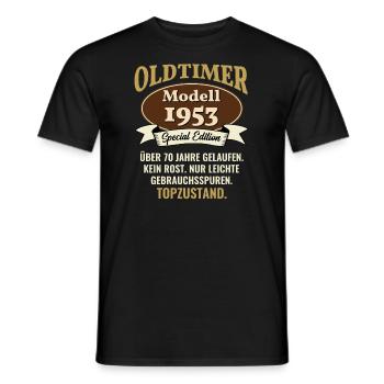 70 years oldtimer model 1953 70th birthday - Men's T-Shirt - black - Front - AI Model Male 178 light (178cm)