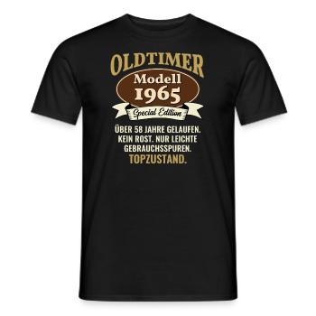 58 years oldtimer model 1965 58th birthday - Men's T-Shirt - black - Front - AI Model Male 178 light (178cm)