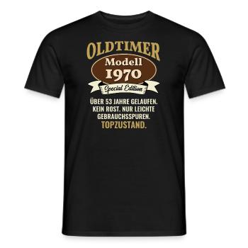 53 years oldtimer model 1970 53rd birthday - Men's T-Shirt - black - Front - AI Model Male 178 light (178cm)