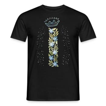 Monogramm Buchstabe I mit Krone, florales Ornament - Männer T-Shirt - Schwarz - Vorne - AI Model Male 178 light (178cm)