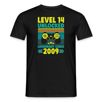 Niveau 14 débloqué 2009 Gaming 14th Birthday Gamer - T-shirt homme - noir - Devant - AI Model Male 178 light (178cm)