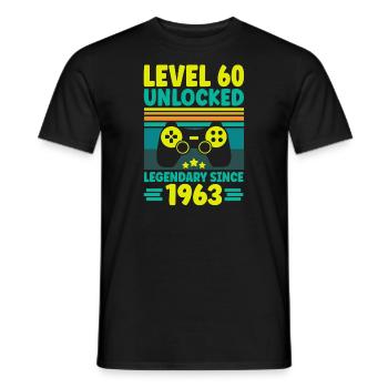 Niveau 60 Débloqué 1963 Gaming 60th Birthday Gamer - T-shirt homme - noir - Devant - AI Model Male 178 light (178cm)