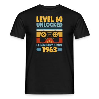 Niveau 60 Débloqué 1963 Gaming 60th Birthday Gamer - T-shirt homme - noir - Devant - AI Model Male 178 light (178cm)