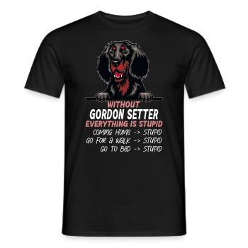Ohne Gordon Setter ist alles doof - Männer T-Shirt - Schwarz - Vorne - AI Model Male 178 light (178cm)