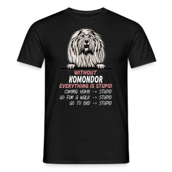 Ohne Komondor ist alles doof - Männer T-Shirt - Schwarz - Vorne - AI Model Male 178 light (178cm)