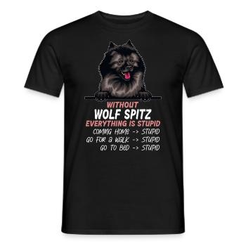 Ohne Wolfsspitz ist alles doof - Männer T-Shirt - Schwarz - Vorne - AI Model Male 178 light (178cm)
