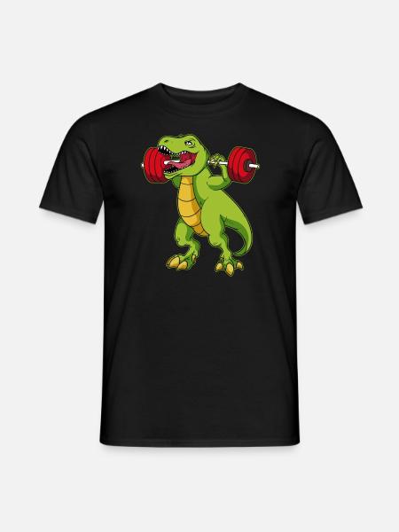 Dino Gym Workout Dinosaur Bodybuilding - Men's T-Shirt - black