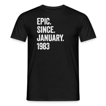 40 Years Epic Since January 1983 40th Birthday - Men's T-Shirt - black - Front - AI Model Male 178 light (178cm)