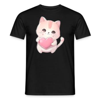 Mignon bébé chat maman enfants T-shirt - T-shirt homme - noir - Devant - AI Model Male 178 light (178cm)