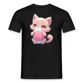 Mignon bébé chat maman enfants T-shirt - T-shirt homme - noir - Devant - AI Model Male 178 light (178cm)