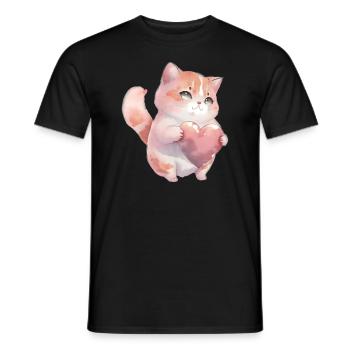 Mignon bébé chat maman enfants T-shirt - T-shirt homme - noir - Devant - AI Model Male 178 light (178cm)