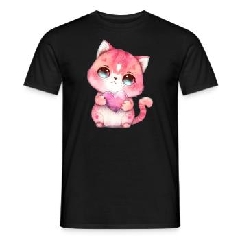 Mignon bébé chat maman enfants T-shirt - T-shirt homme - noir - Devant - AI Model Male 178 light (178cm)