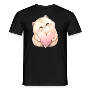 Mignon bébé chat maman enfants T-shirt - T-shirt homme - noir - Devant - AI Model Male 178 light (178cm)
