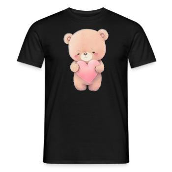 Teddy Bear Cuddly Toy Toy Sleep T-shirt - Men's T-Shirt - black - Front - AI Model Male 178 light (178cm)