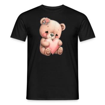 Teddy Bear Cuddly Toy Toy Sleep T-shirt - Men's T-Shirt - black - Front - AI Model Male 178 light (178cm)