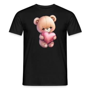 Teddy Bear Cuddly Toy Toy Sleep T-shirt - T-shirt homme - noir - Devant - AI Model Male 178 light (178cm)
