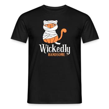Wickedly Handsome Evil Cute Cat - Men's T-Shirt - black - Front - AI Model Male 178 light (178cm)