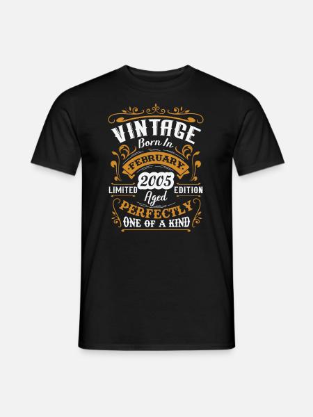 Geburtstagsgeschenk, Jahrgang Jahrgang Februar 2005 - Männer T-Shirt - Schwarz