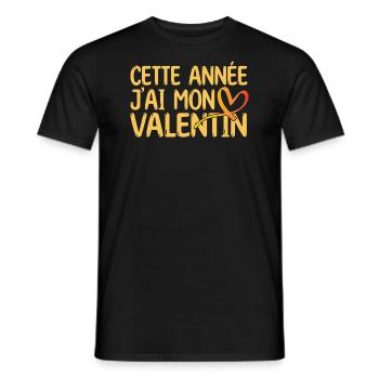 Copain Magnifique Humour Couple mon valentin amour - T-shirt homme - noir - Devant - AI Model Male 178 light (178cm)