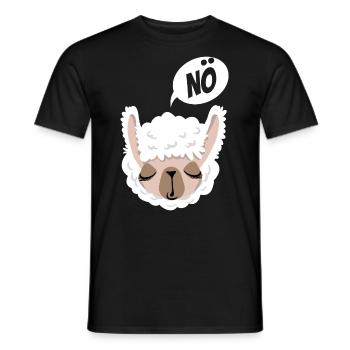 Nö, ich muss garnix - Lama - Spruch - Männer T-Shirt - Schwarz - Vorne - AI Model Male 178 light (178cm)