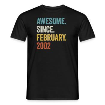 Génial depuis février 2002 21ème anniversaire - T-shirt homme - noir - Devant - AI Model Male 178 light (178cm)