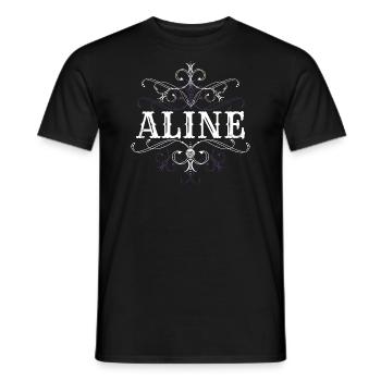 Aline Name Vorname Personalisiert - Männer T-Shirt - Schwarz - Vorne - AI Model Male 178 light (178cm)