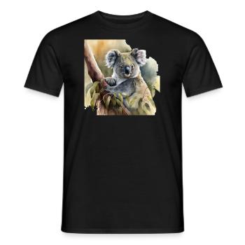 Acuarela Koala - Camiseta hombre - negro - delante - AI Model Male 178 light (178cm)