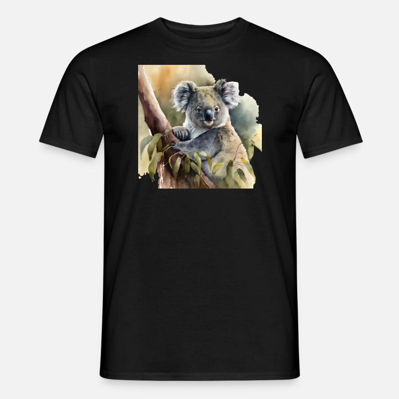 Koala Aquarell - Männer T-Shirt - Schwarz