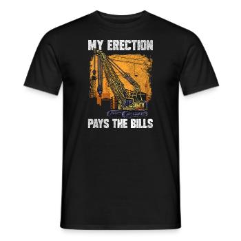 Mon érection paie les factures grutier - T-shirt homme - noir - Devant - AI Model Male 178 light (178cm)