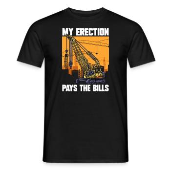 Mon érection paie les factures grutier - T-shirt homme - noir - Devant - AI Model Male 178 light (178cm)