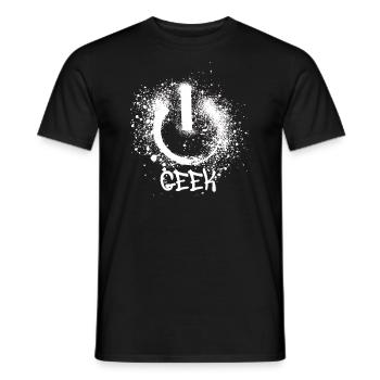 geek,symbol.graffiti,nerd,painting - Men's T-Shirt - black - Front - AI Model Male 178 light (178cm)