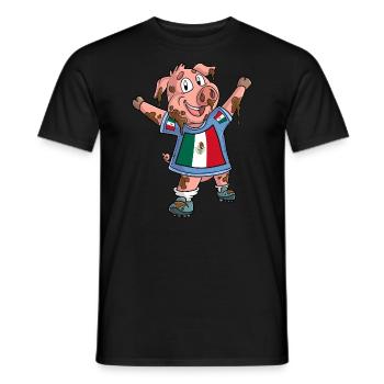 Fan Pig Mexico - Men's T-Shirt - black - Front - AI Model Male 178 light (178cm)
